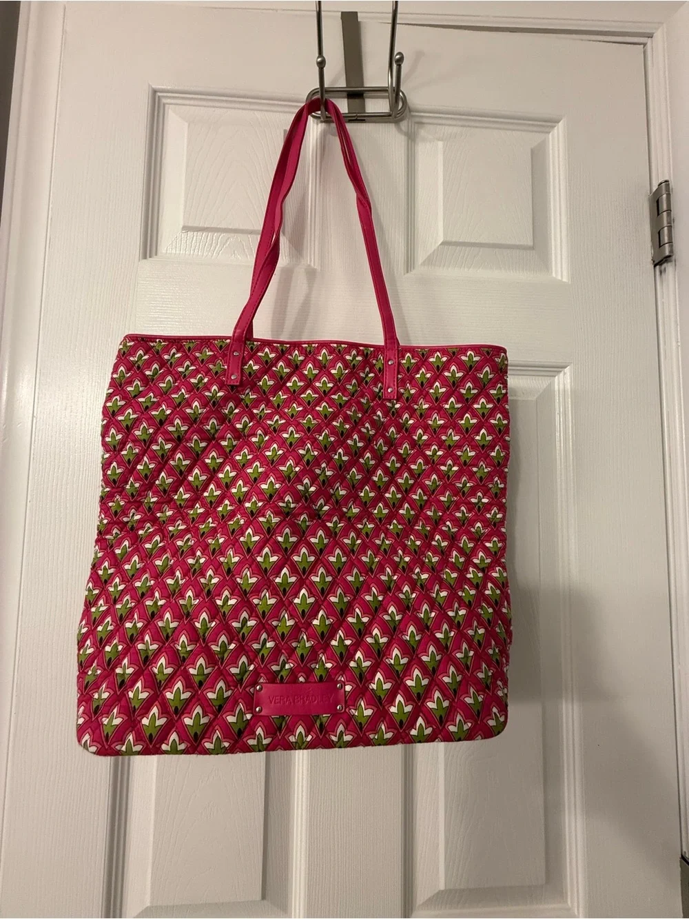 Vera Bradley Pink, Green and White Quilted Tote